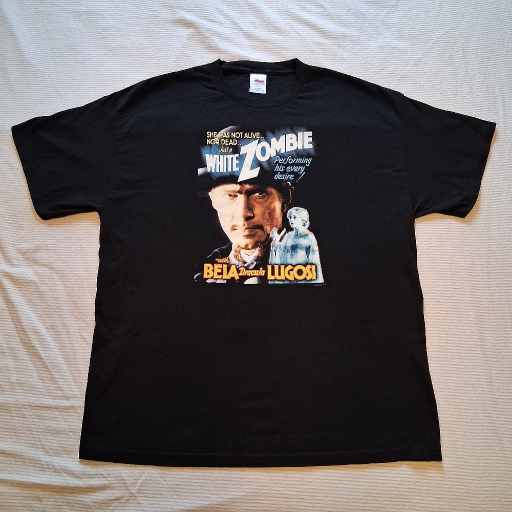 Vintage Y2K 2002 Alpha Video Bela Lugosi White Zombie Black T-Shirt Adult XL